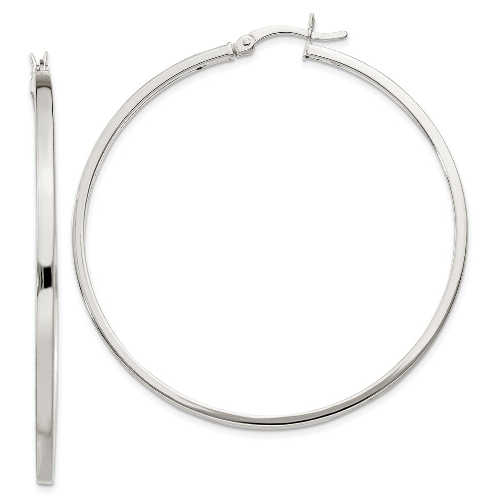 Sterling Silver 2.5x Polished Hoop Earrings
