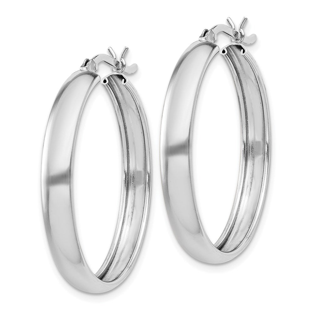 Sterling Silver Rhodium-plated x 30 Hoop Earrings