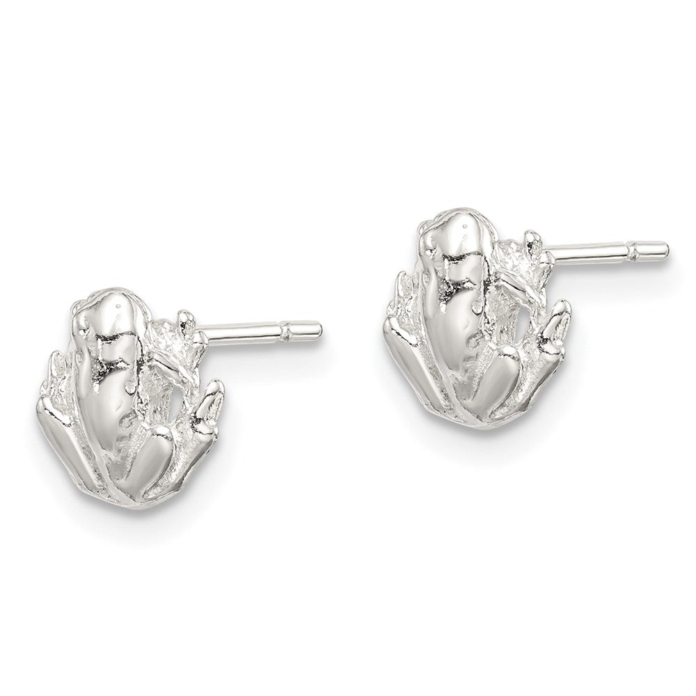 Sterling Silver Polished Mini Frog Post Earrings