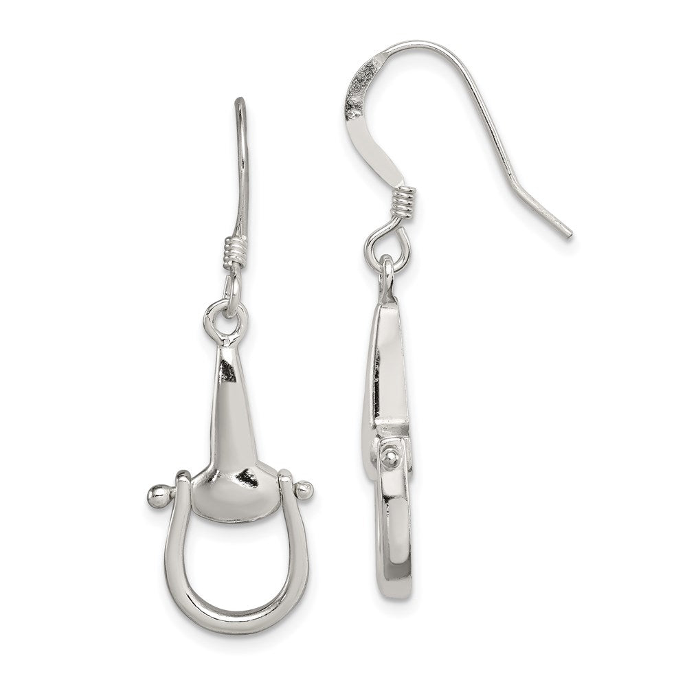 Sterling Silver Polished Stirrup Dangle Earrings