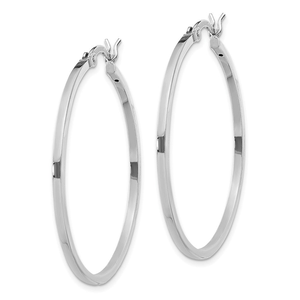 Sterling Silver Rhodium-plated 1.5x Hoop Earrings