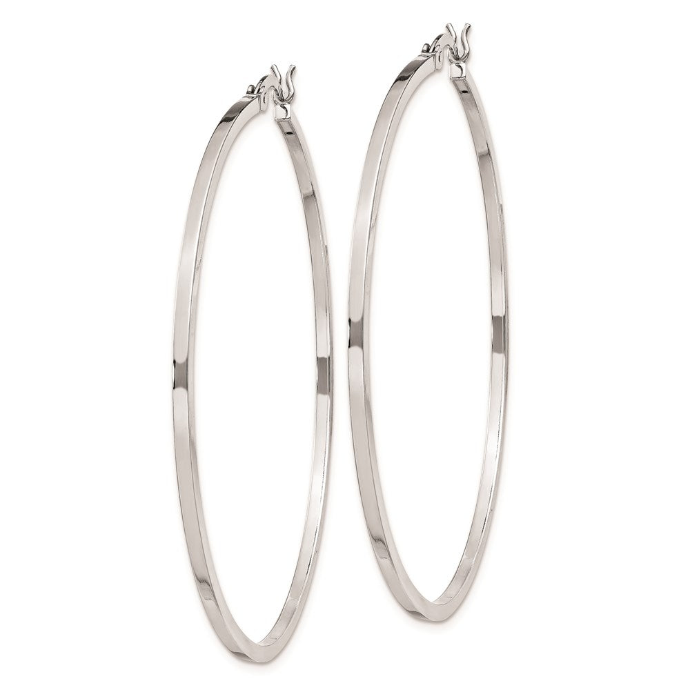 Sterling Silver Rhodium-plated 1.5x Hoop Earrings