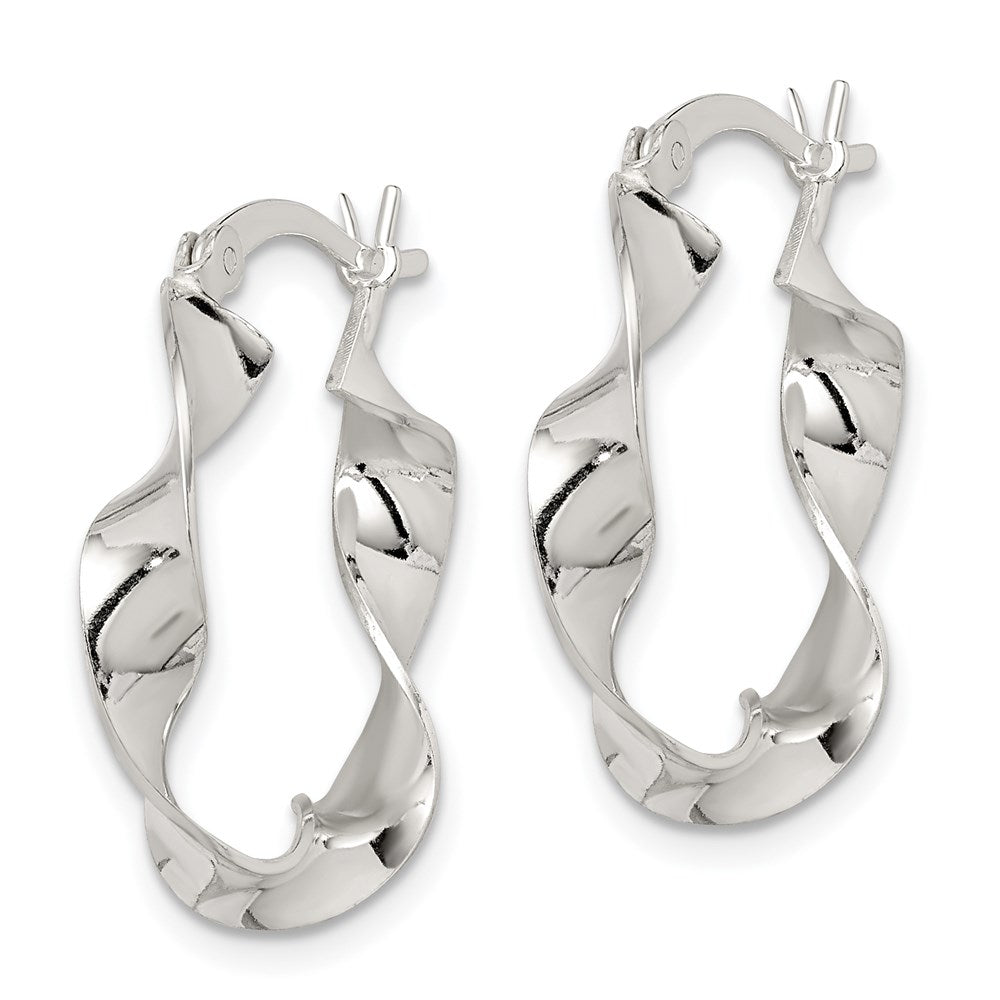 Sterling Silver Twisted 4x Hoop Earrings
