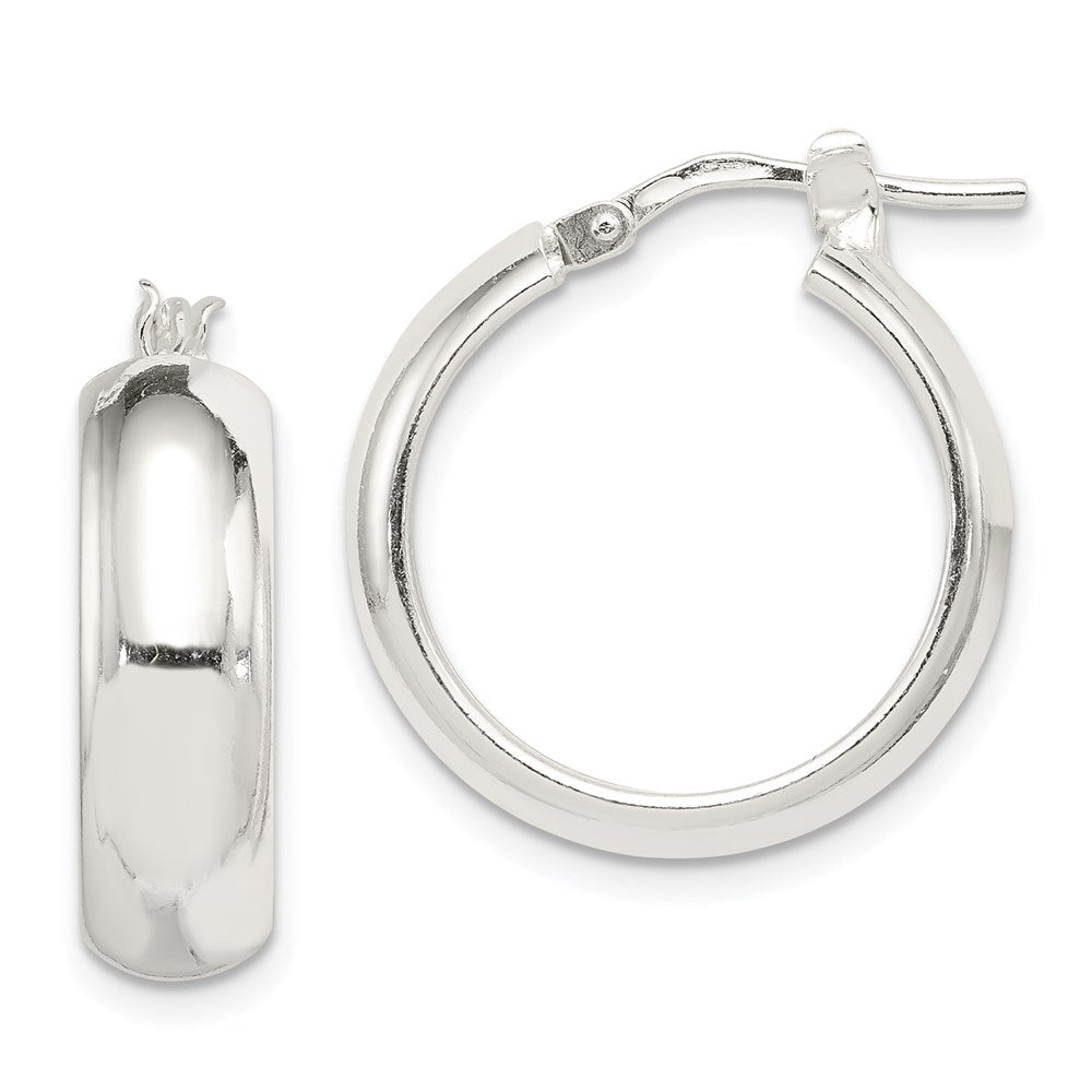 Sterling Silver Polished Round Hoop Earrings