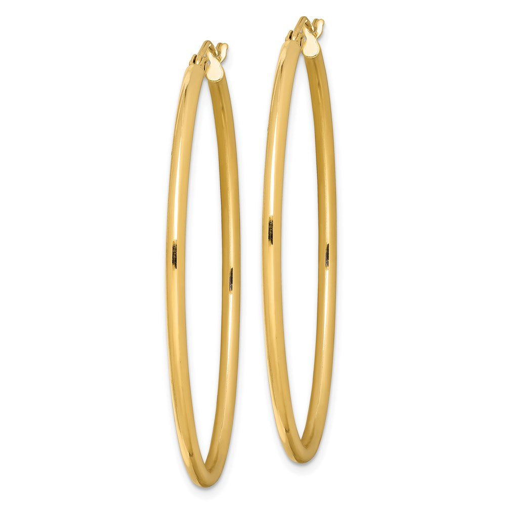 Sterling Silver Gold-plated Oval Hollow Hoop Earrings