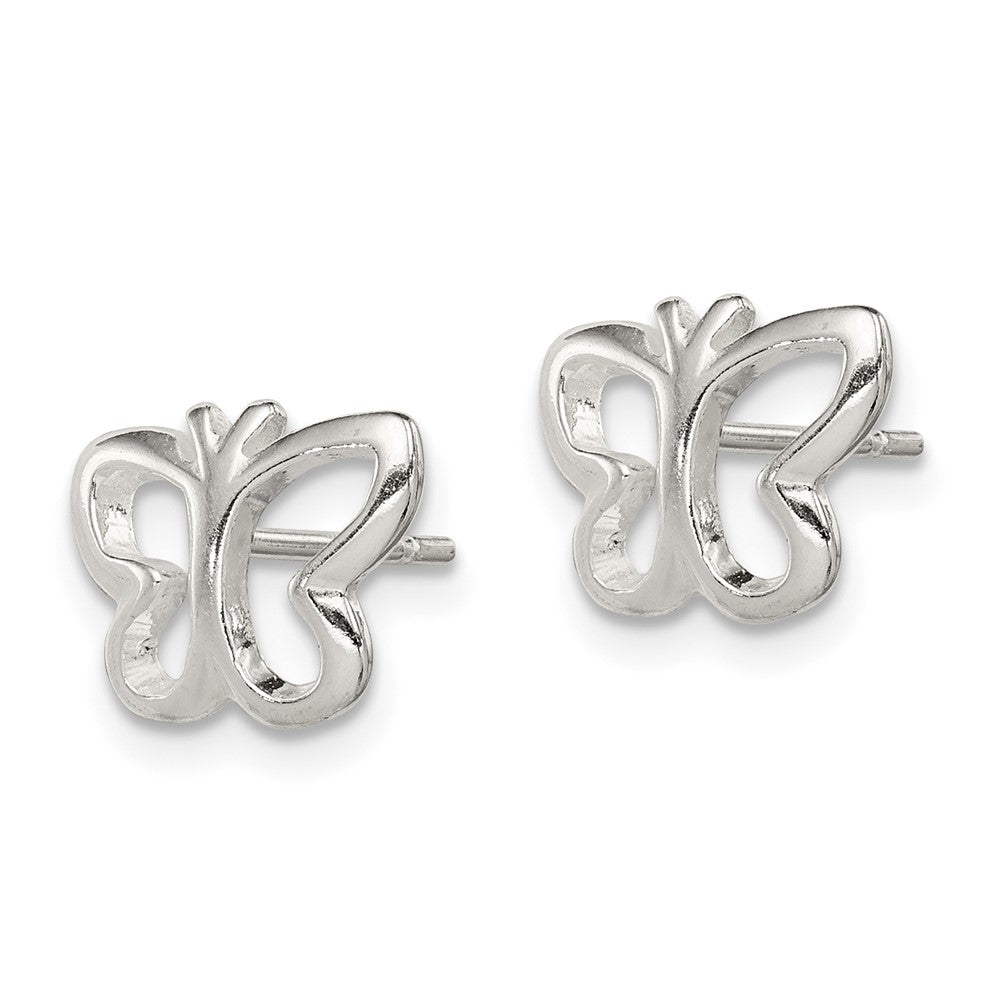 Sterling Silver Polished Butterfly Children's Post Earrings