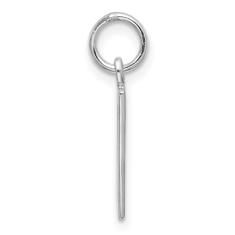 Sterling Silver/Rhodium-plated Elongated Number 17 Charm