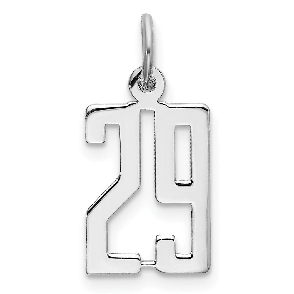 Sterling Silver/Rhodium-plated Elongated Number 29 Charm