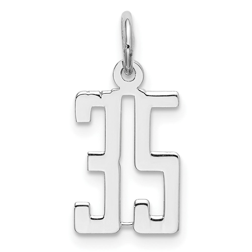 Sterling Silver/Rhodium-plated Elongated Number 35 Charm