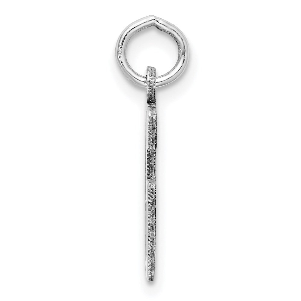 Sterling Silver/Rhodium-plated Elongated Number 46 Charm