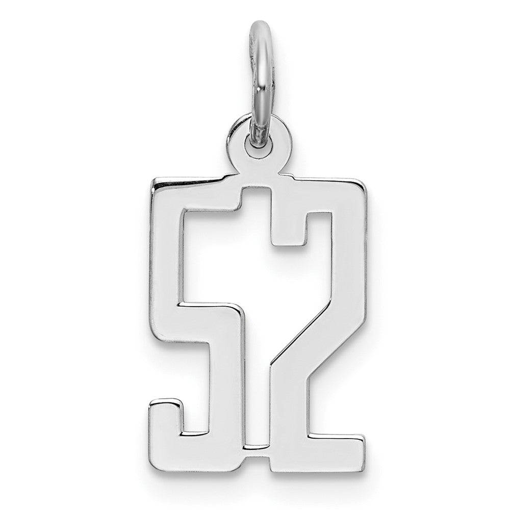 Sterling Silver/Rhodium-plated Elongated Number 52 Charm