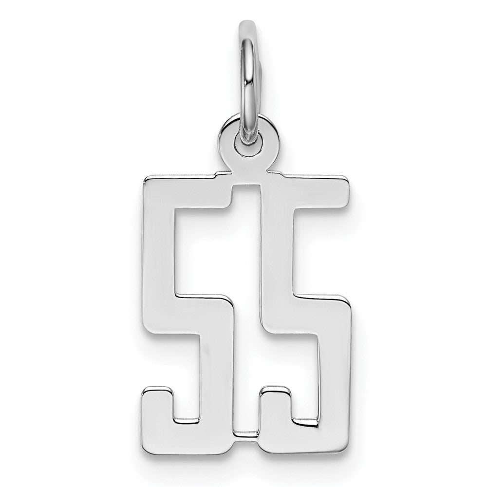 Sterling Silver/Rhodium-plated Elongated Number 55 Charm