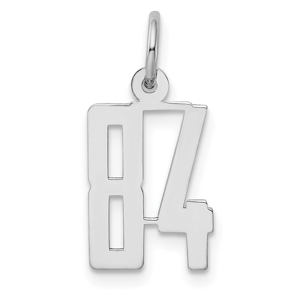 Sterling Silver/Rhodium-plated Elongated Number 84 Charm