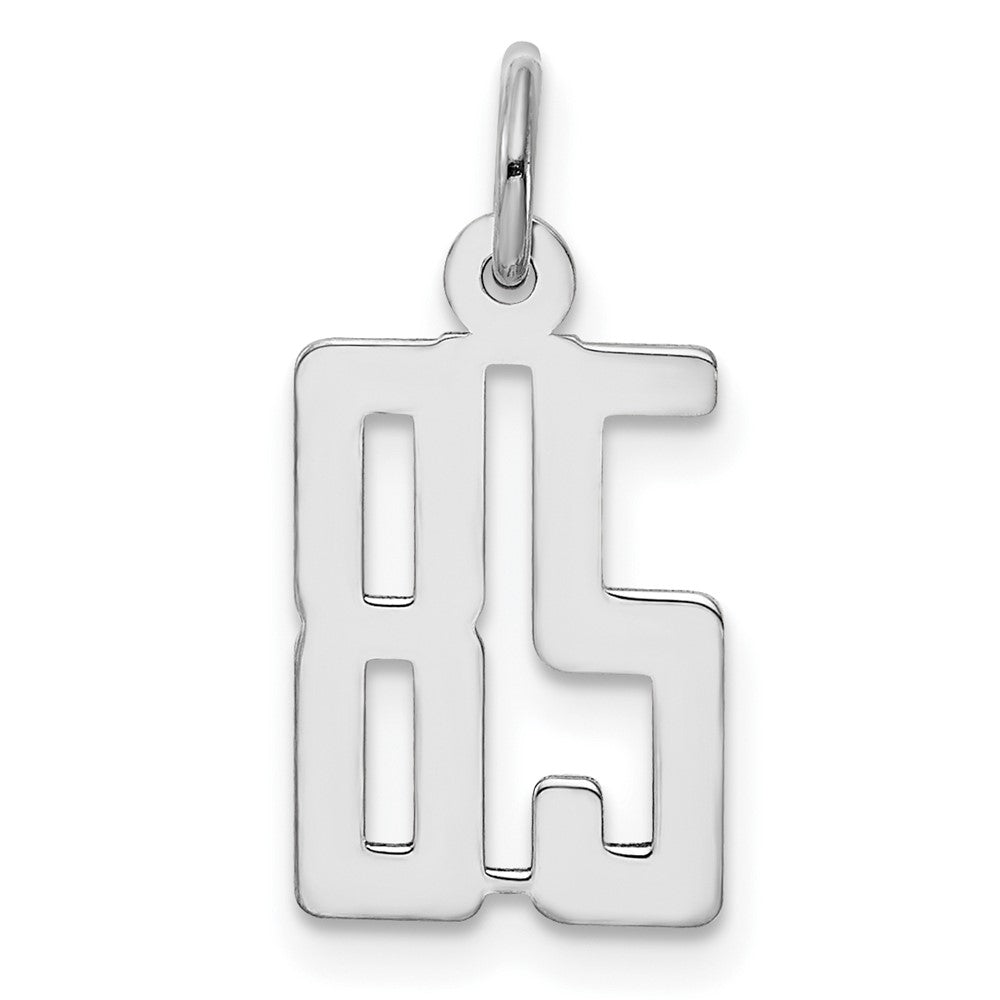 Sterling Silver/Rhodium-plated Elongated Number 85 Charm