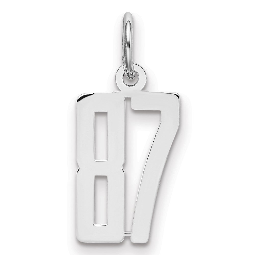 Sterling Silver/Rhodium-plated Elongated Number 87 Charm