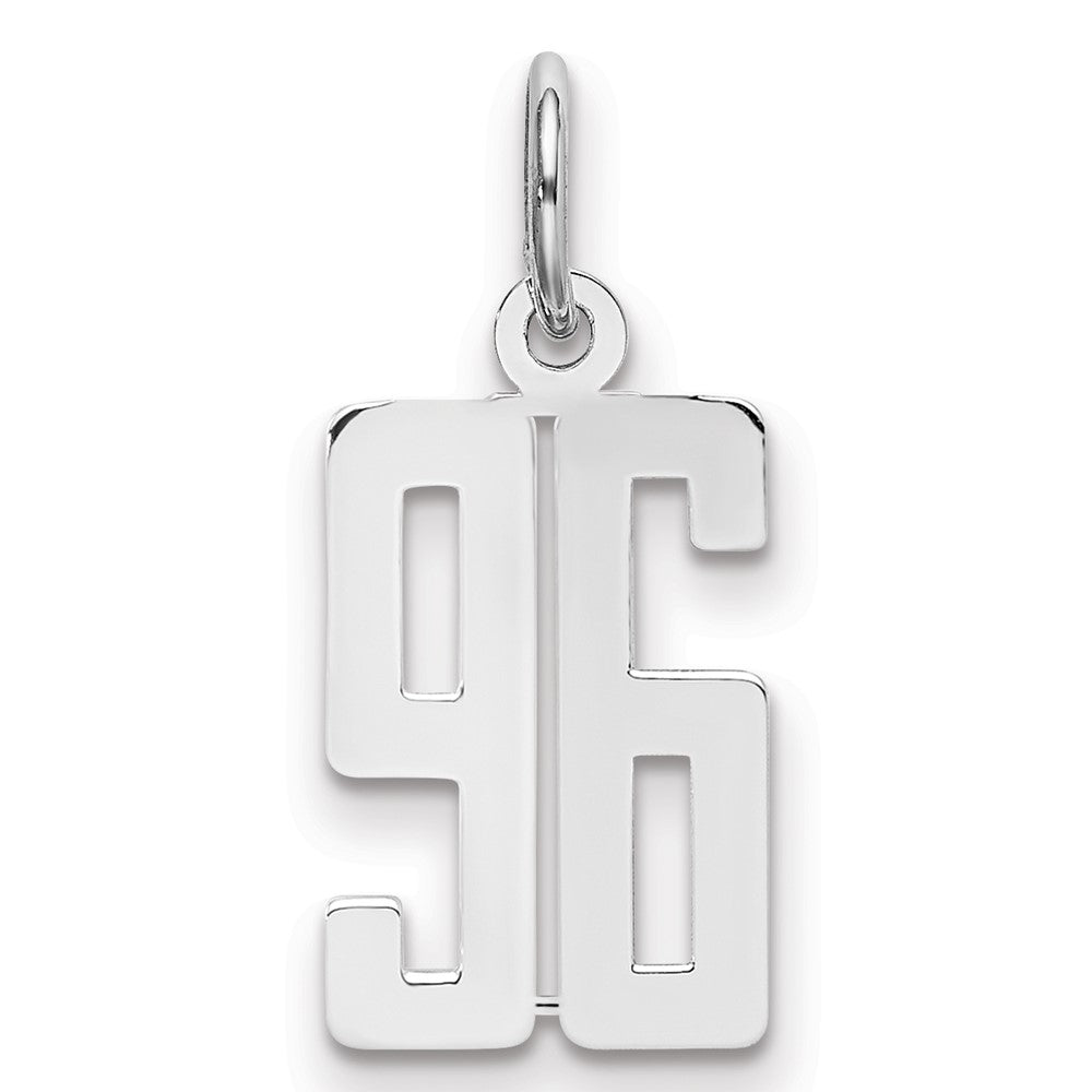 Sterling Silver/Rhodium-plated Elongated Number 96 Charm