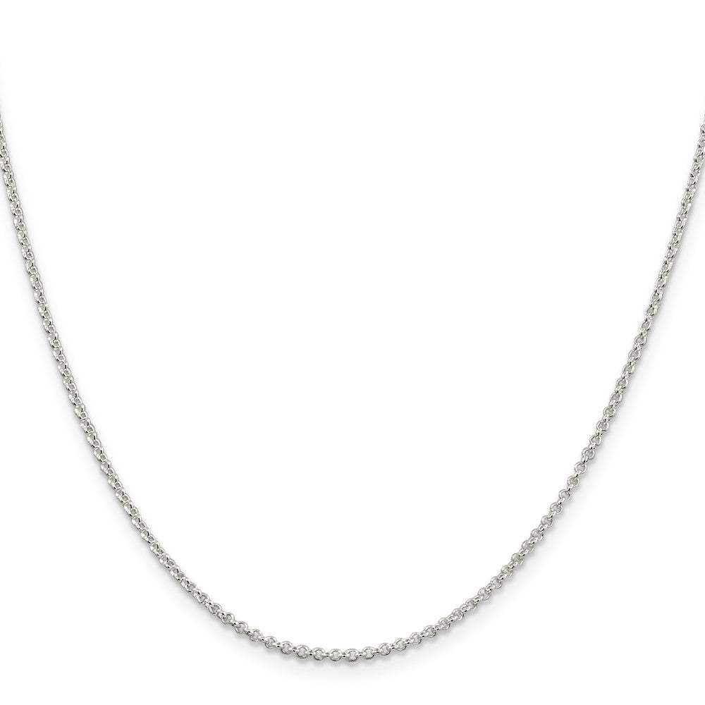 Sterling Silver Rhodium-plated Rolo Chain with a extention