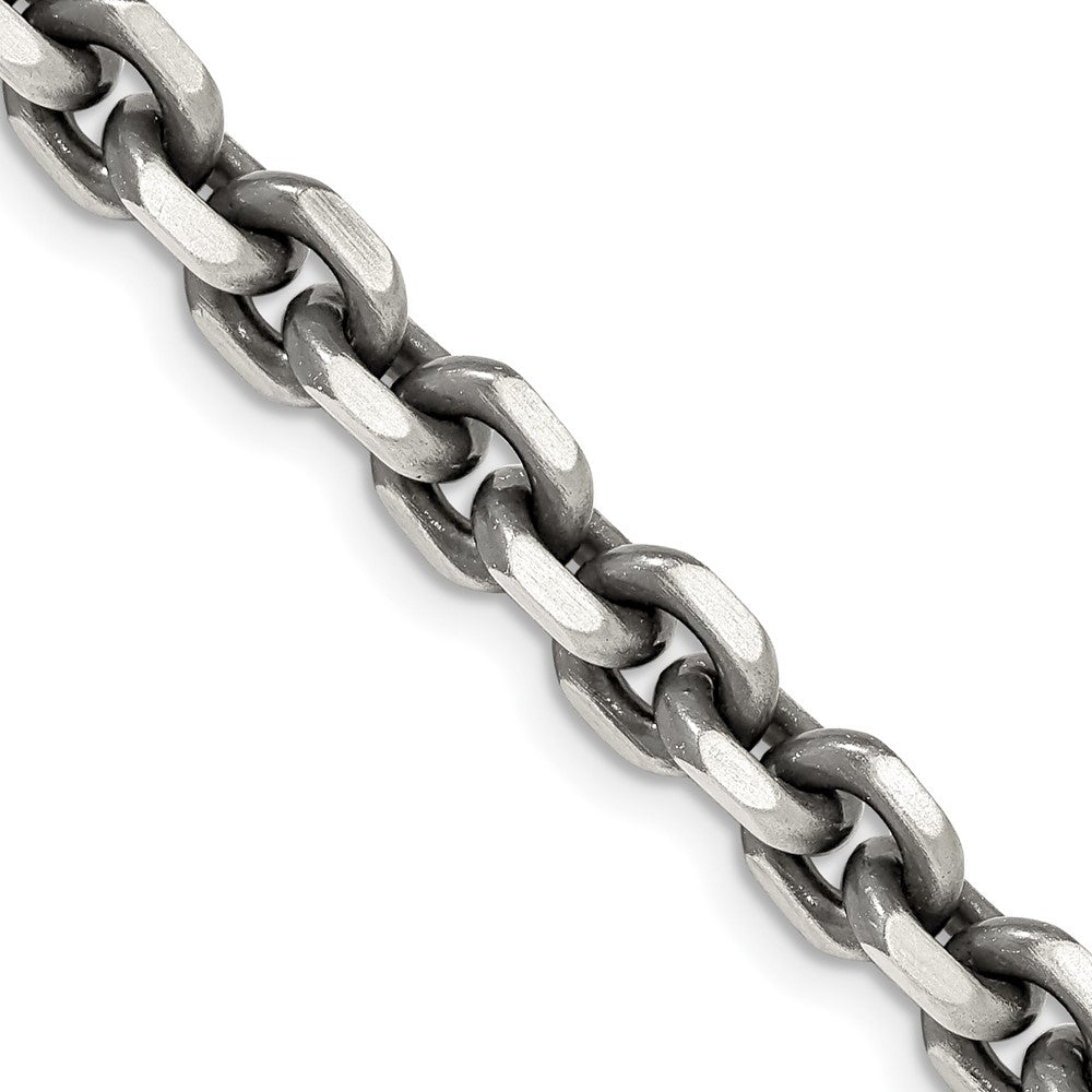 Sterling Silver Antiqued D/C Elongated Open Link Chain