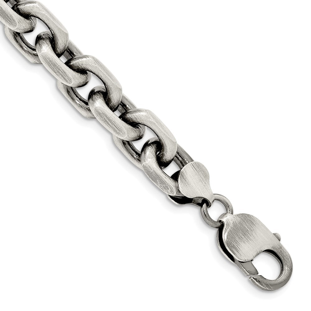 Sterling Silver Antiqued D/C Elongated Open Link Chain