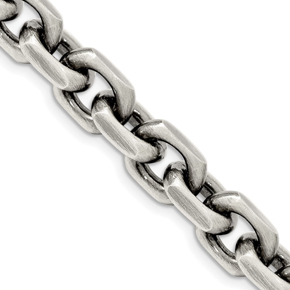 Sterling Silver Antiqued D/C Elongated Open Link Chain