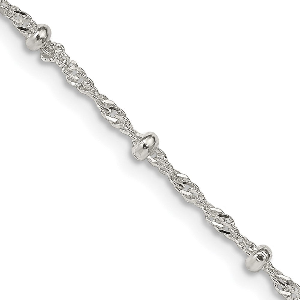 Sterling Silver Singapore w/ Beads Chain