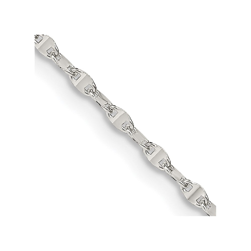 Sterling Silver Fancy Wave Flat Link Chain