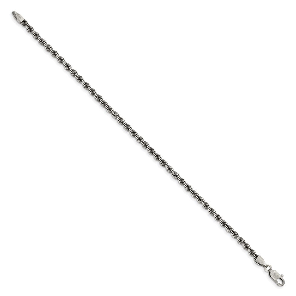 Sterling Silver Ruthenium-plated Rope Chain