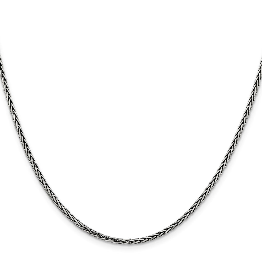 Sterling Silver Antiqued Solid Square Spiga Chain