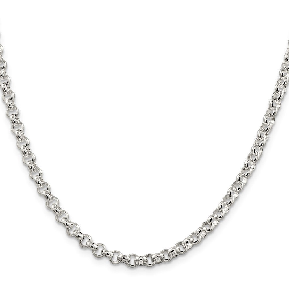 Amore La Vita Sterling Silver Rhodium-plated Polished Half Round Belcher with Lobster Clasp Charm Bracelet
