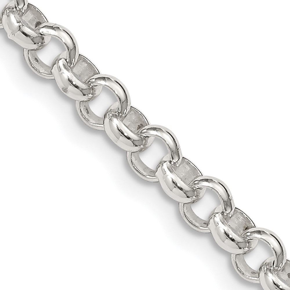 Amore La Vita Sterling Silver Rhodium-plated Polished Half Round Belcher with Lobster Clasp Charm Bracelet