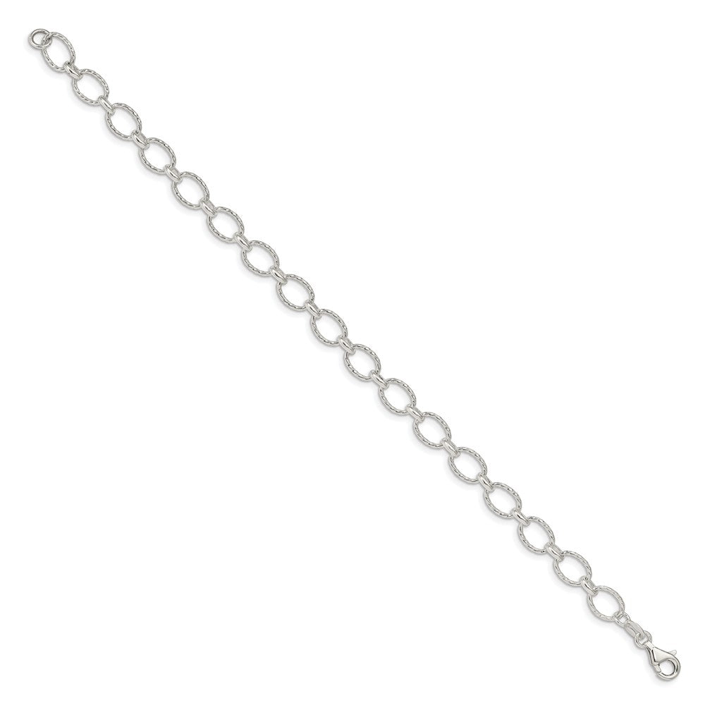 Sterling Silver Fancy Patterned Rolo Chain