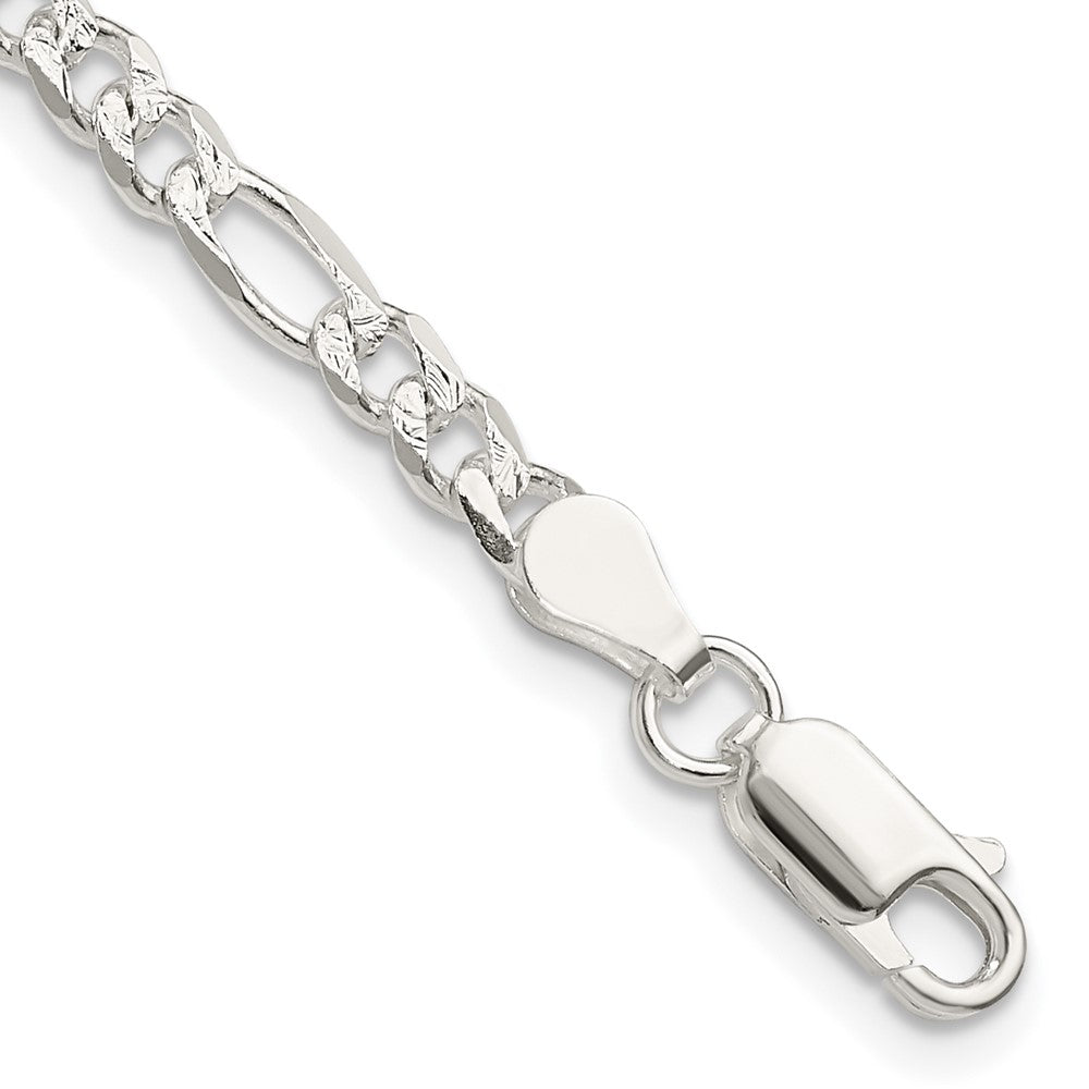 Sterling Silver PavÇ Flat Figaro Chain