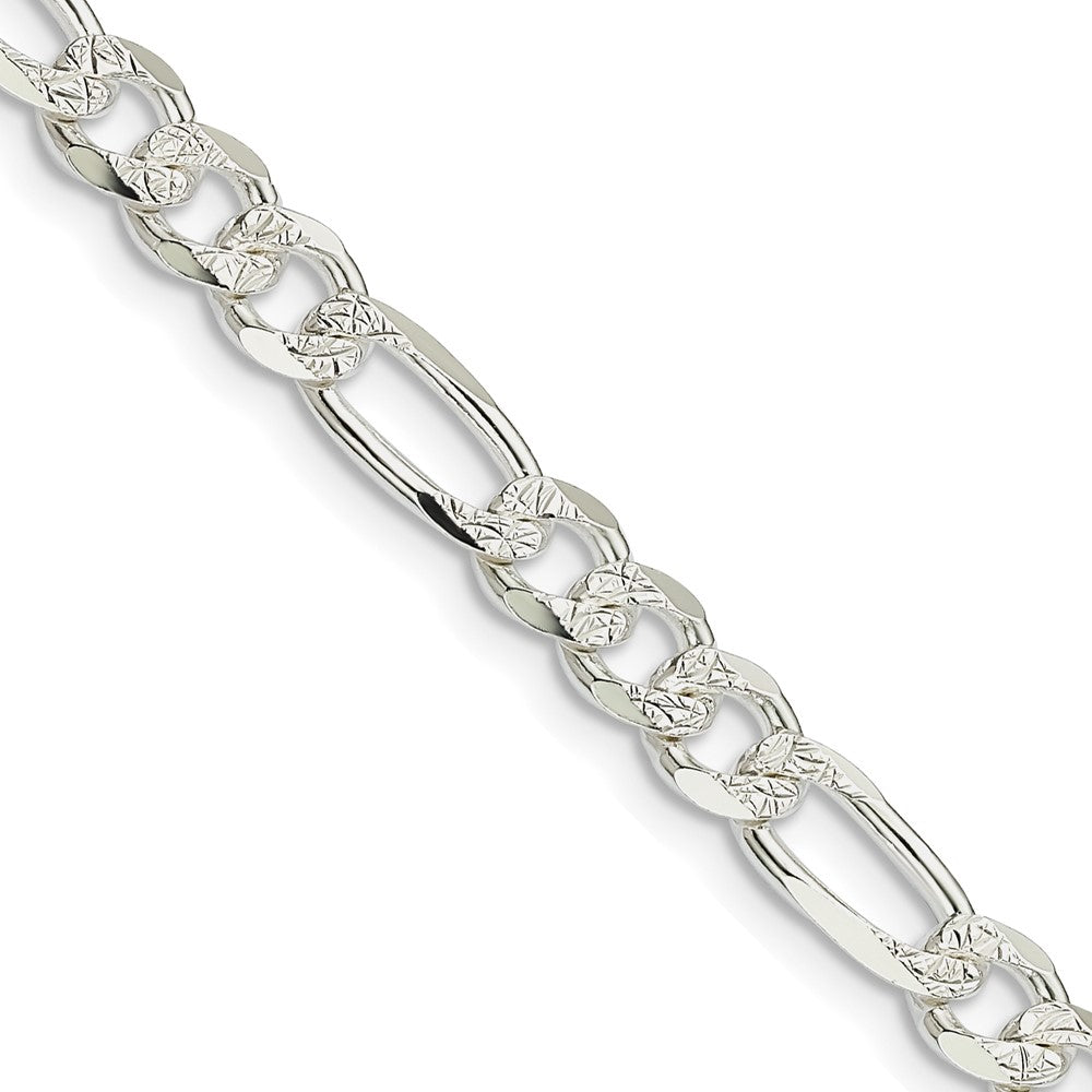 Sterling Silver PavÇ Flat Figaro Chain