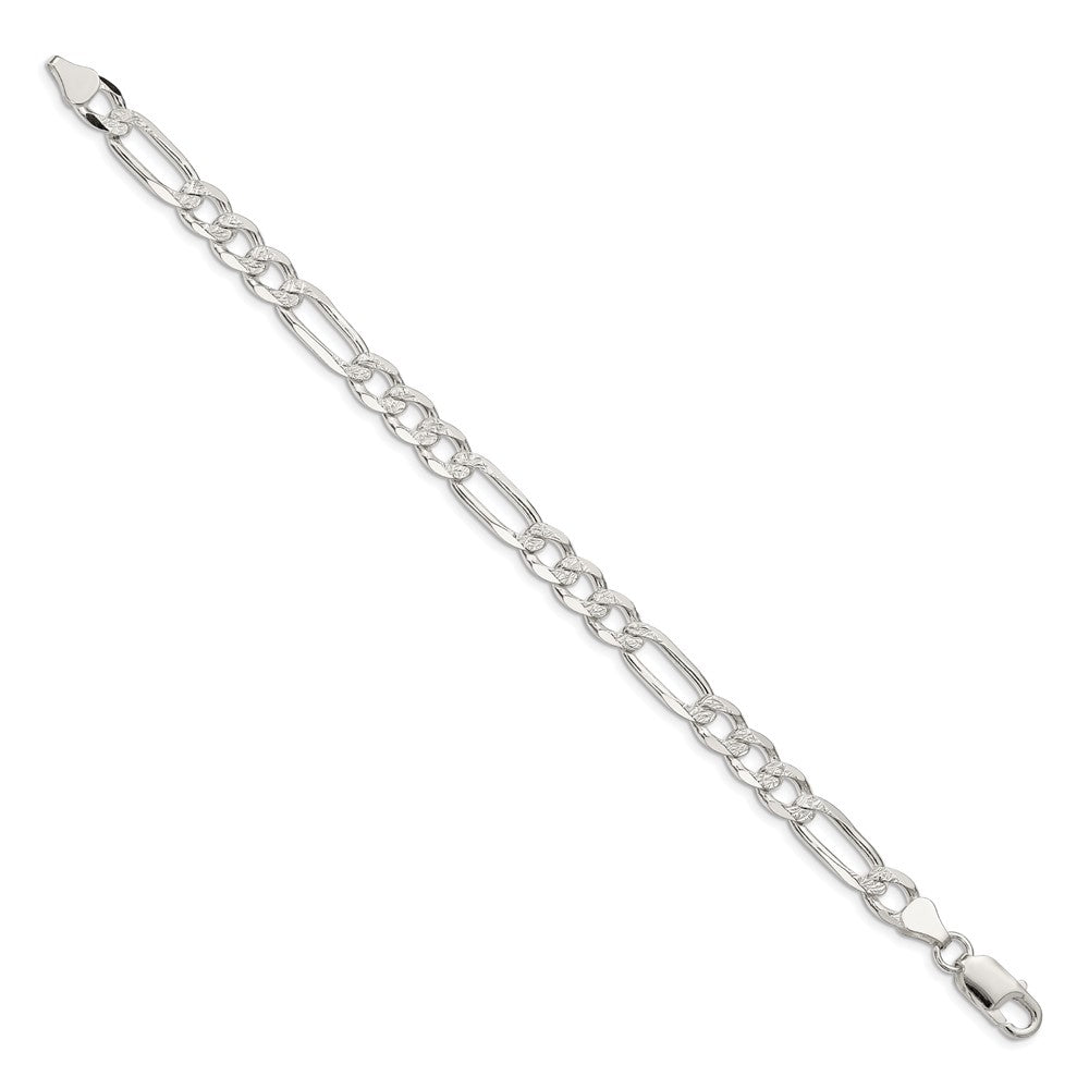 Sterling Silver Pav¬Ç Flat Figaro Chain