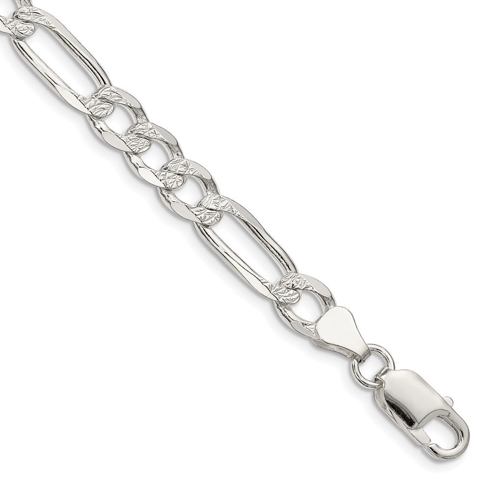 Sterling Silver Pav¬Ç Flat Figaro Chain