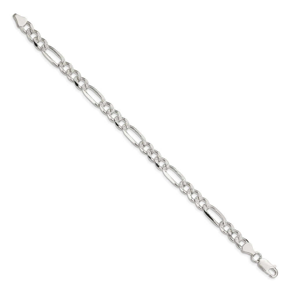 Sterling Silver Pav¬Ç Flat Figaro Chain