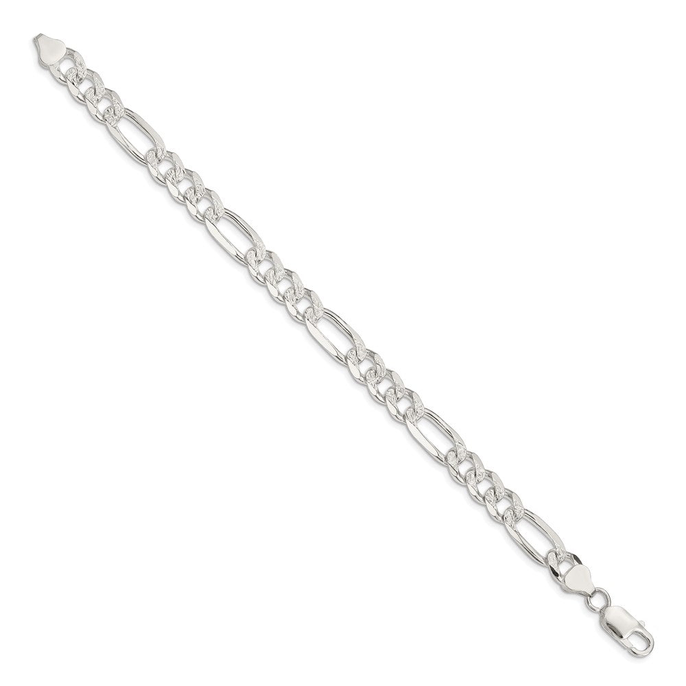 Sterling Silver PavÇ Flat Figaro Chain