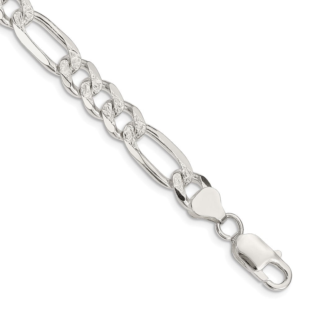 Sterling Silver PavÇ Flat Figaro Chain