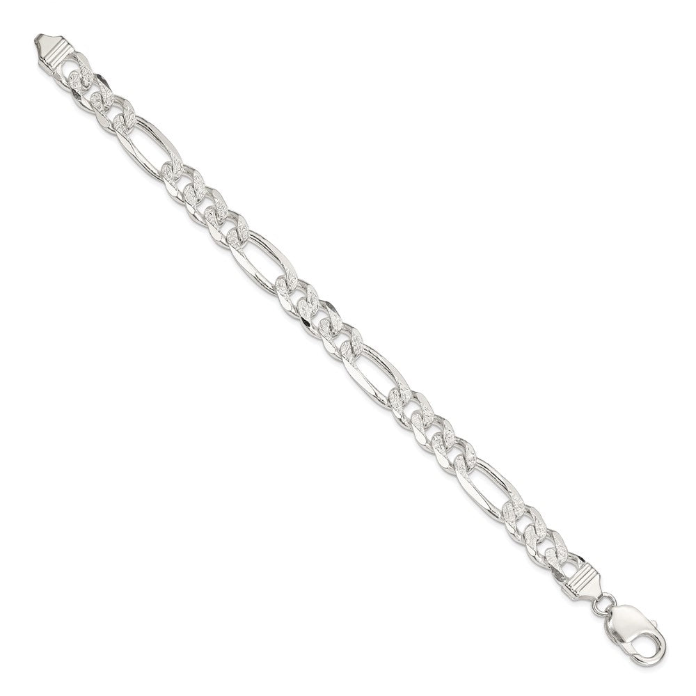 Sterling Silver Pav¬Ç Flat Figaro Chain