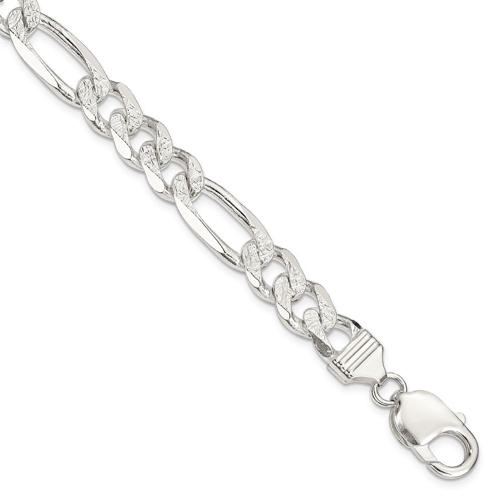 Sterling Silver PavÇ Flat Figaro Chain