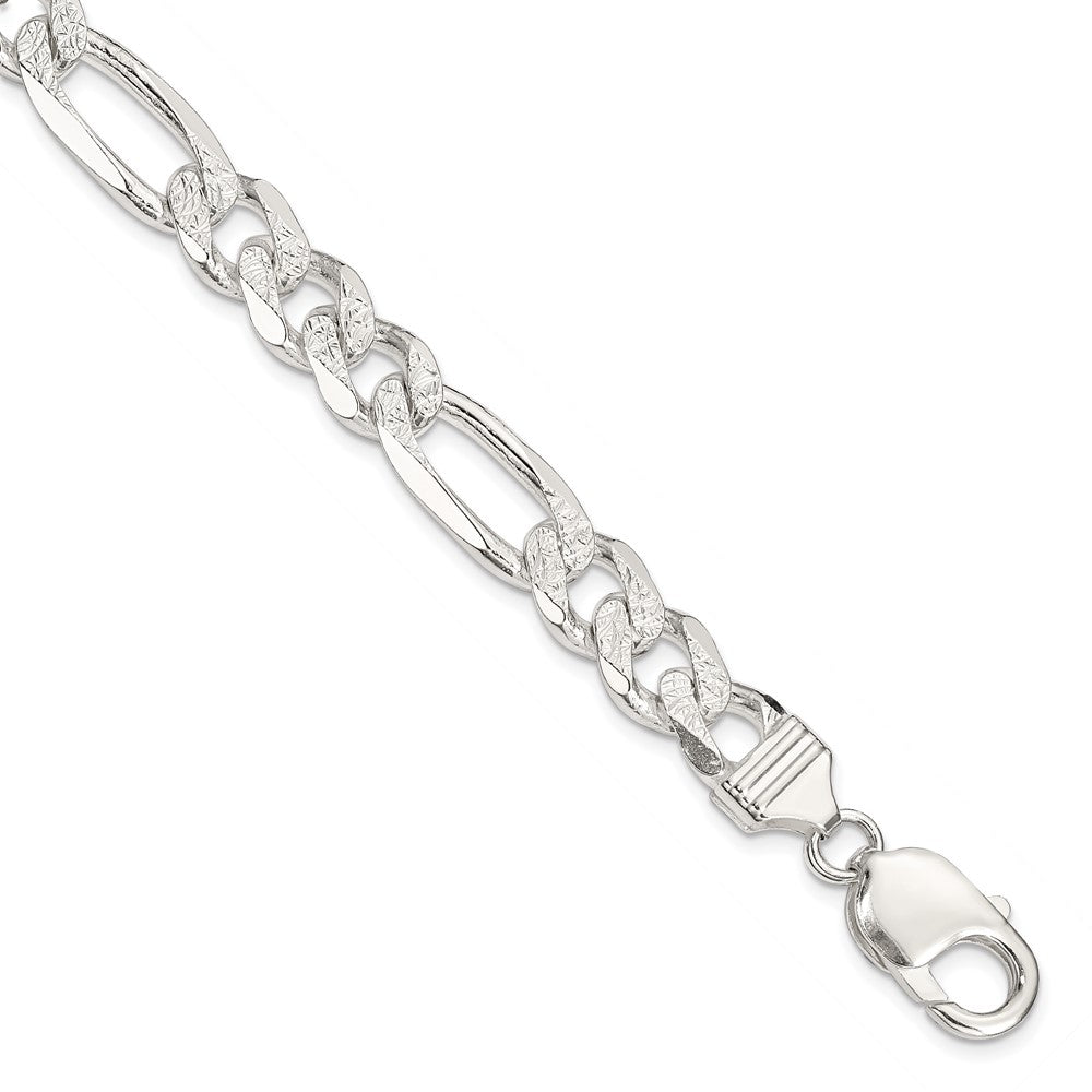 Sterling Silver Pav¬Ç Flat Figaro Chain