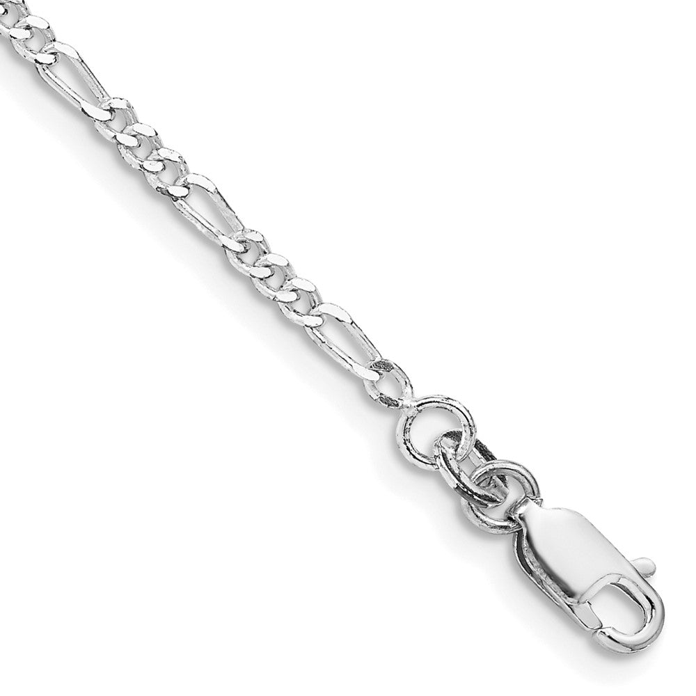 Sterling Silver Rhodium-plated Figaro Chain