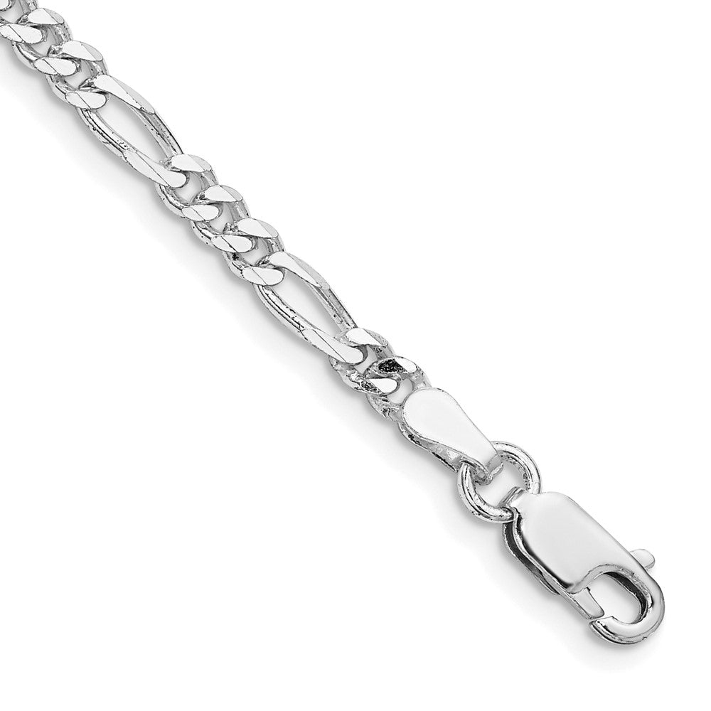 Sterling Silver Rhodium-plated Figaro Chain