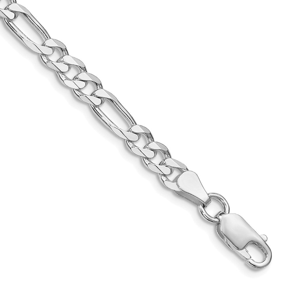 Sterling Silver Rhodium-plated Figaro Chain