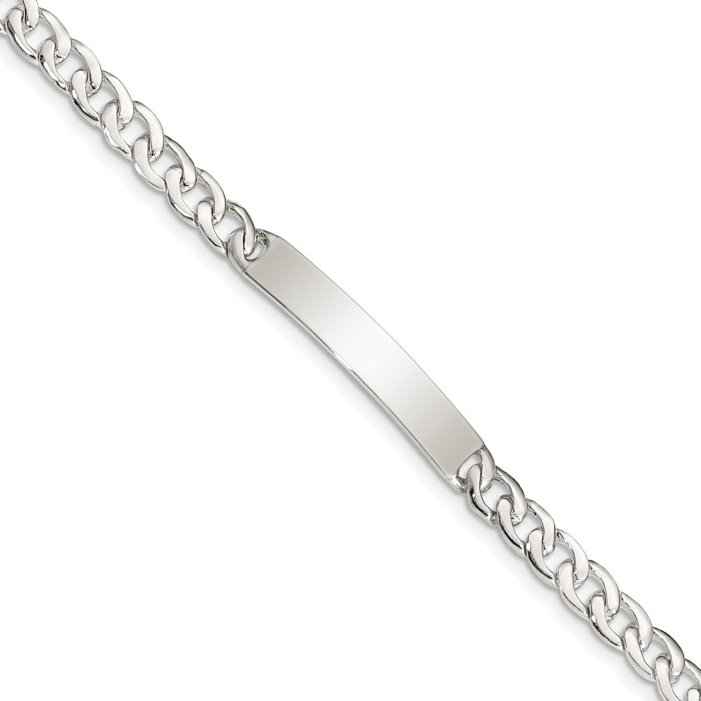 Sterling Silver Engravable Curb Link 27x Plate ID Bracelet
