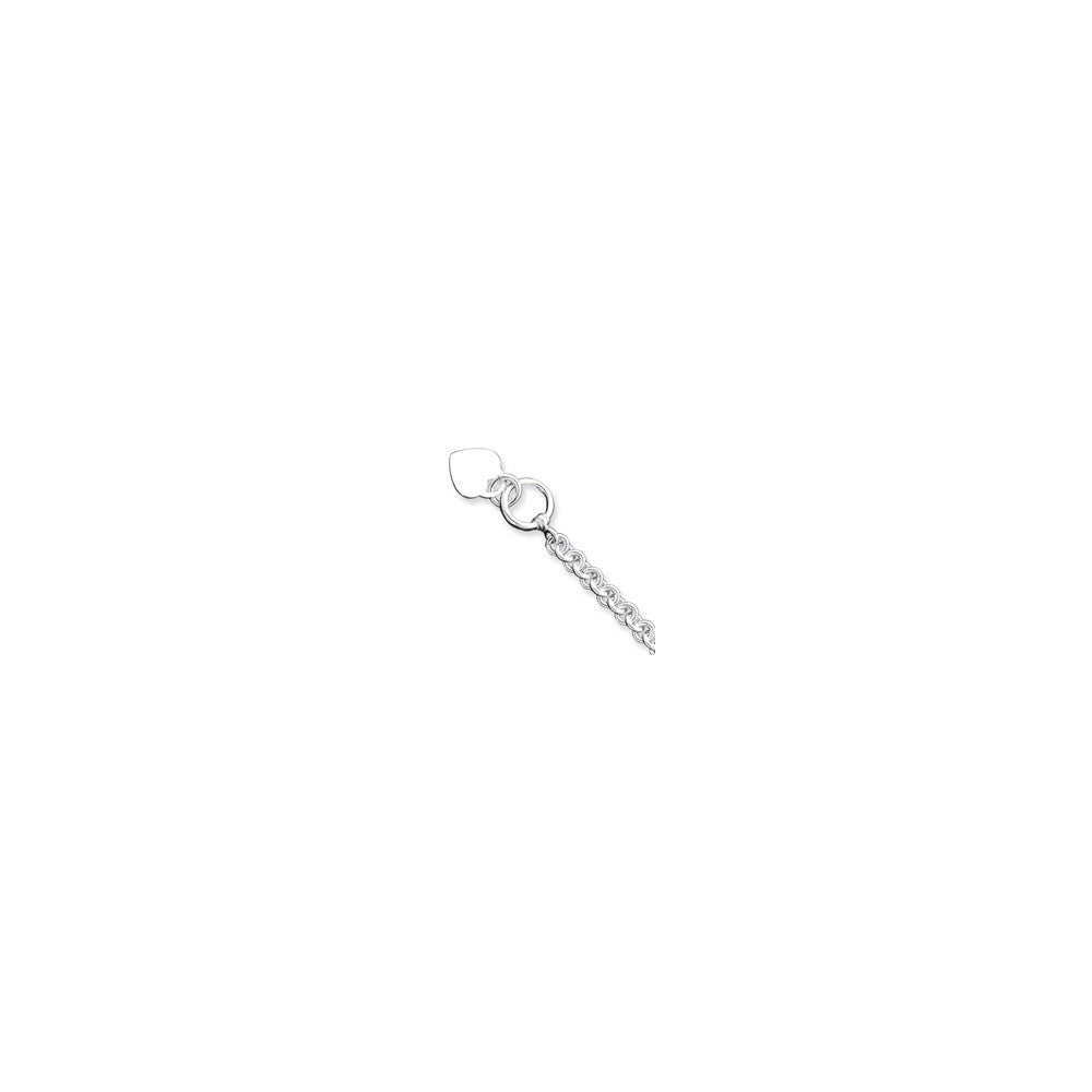 Sterling Silver Engravable 19x Heart Disc on Fancy Rolo Link Toggle Bracelet