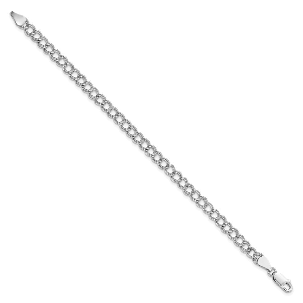 Amore La Vita Sterling Silver Rhodium-plated Polished Open Link with Lobster Clasp Charm Bracelet
