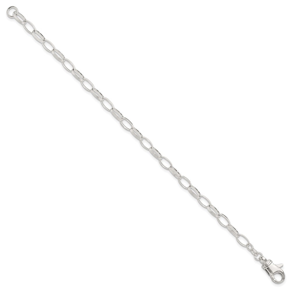 Sterling Silver Solid Polished Fancy Link Anklet