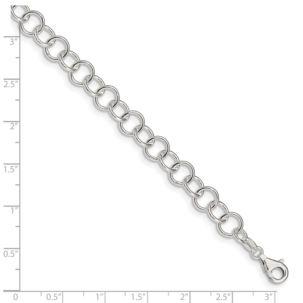 Sterling Silver Polished Fancy Link Anklet