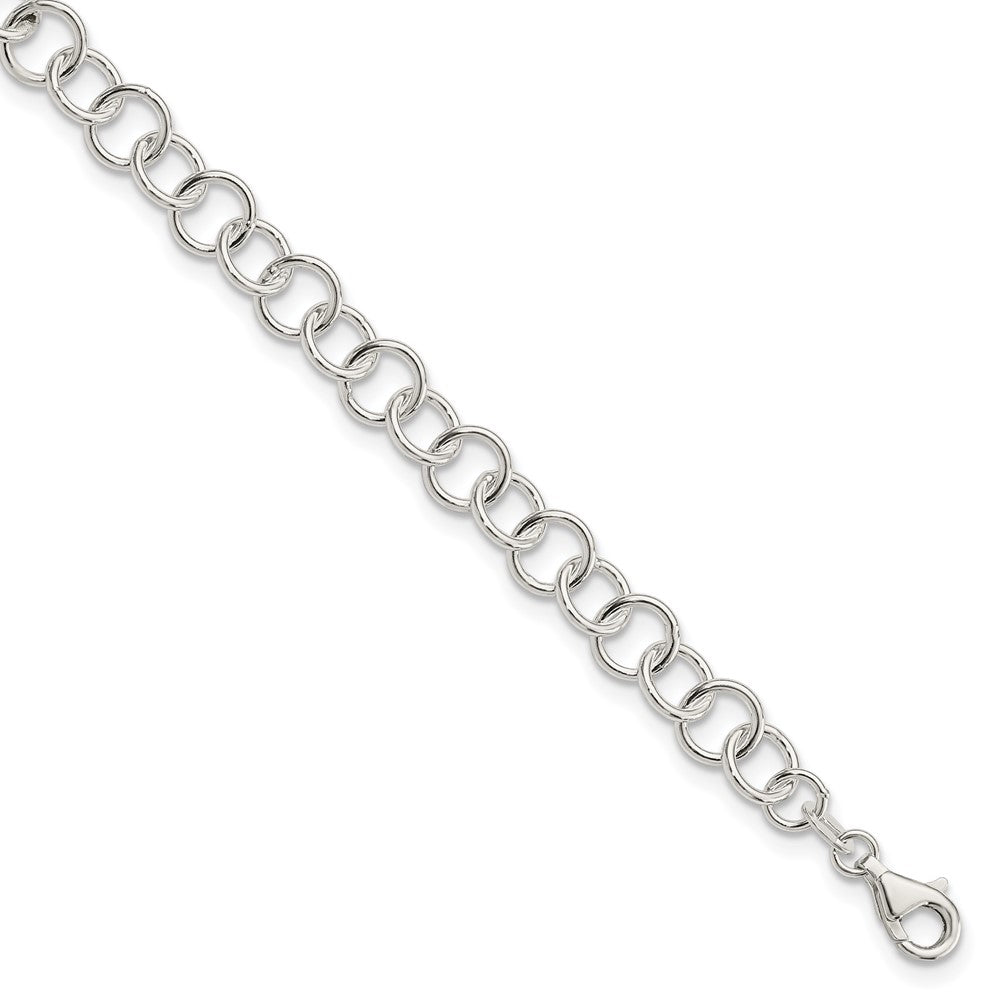 Sterling Silver Polished Fancy Link Anklet